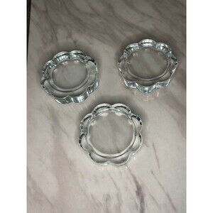 Vintage Glass Flower Paperweights / Candle Holders Set of 3